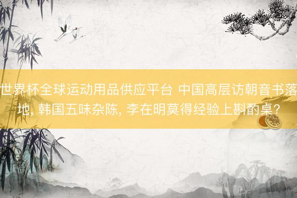 世界杯全球運動用品供應平臺 中國高層訪朝音書落地， 韓國五味雜陳， 李在明莫得經驗上斟酌桌?