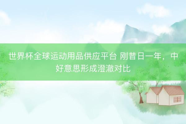 世界杯全球運動用品供應平臺 剛昔日一年，中好意思形成澄澈對比